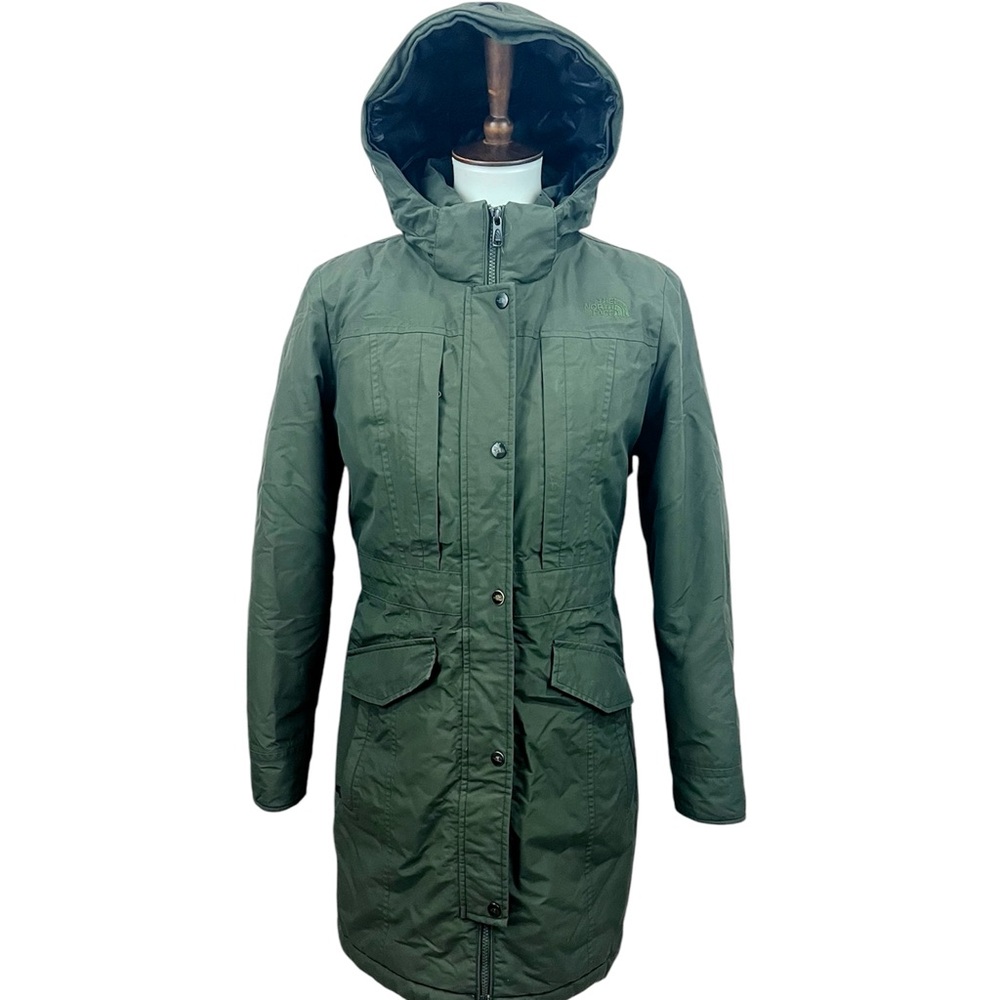 The North Face Kiara Goose Down Arctic Parka Puffer Coat Army Olive Green